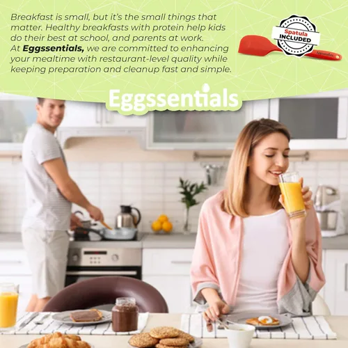 Miniatura 7 de Eggssentials Fabricante de Huevos Escalfados Sartén para Huevos Escalfados de Acero Inoxidable de Grado Alimenticio Libre de PFOA con Espátula