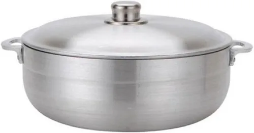 Miniatura 11 de Uniware Caldero de aluminio de calibre pesado con tapa de aluminio, plata, pequeño