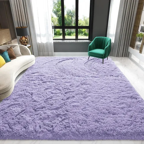 Miniatura 14 de Alfombra de área púrpura y azul de 6x9, alfombras grandes para sala de estar y dormitorio, alfombra mullida y linda, alfombras modernas
