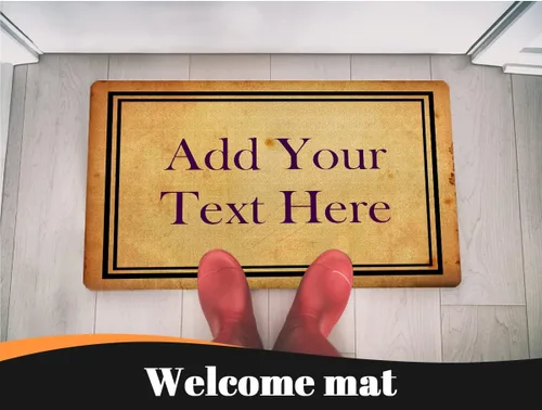 Miniatura 2 de D-Story Tapete de puerta personalizado – Tapetes de bienvenida personalizados para puerta delantera, texto de familia, divertido tapete