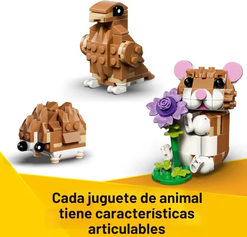 Miniatura 4 de LEGO Creator 31376 - Lindo hámster 3 en 1 con un juguete de construcción de flores para niñas y niños, a partir de 7 años. Los niños construyen una