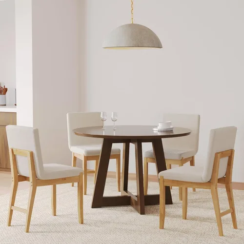 Miniatura 17 de Nathan James Gracie - Silla de comedor moderna, silla de comedor tapizada, lino natural/marrón claro, juego de 4 Lino marrón claro cepillado