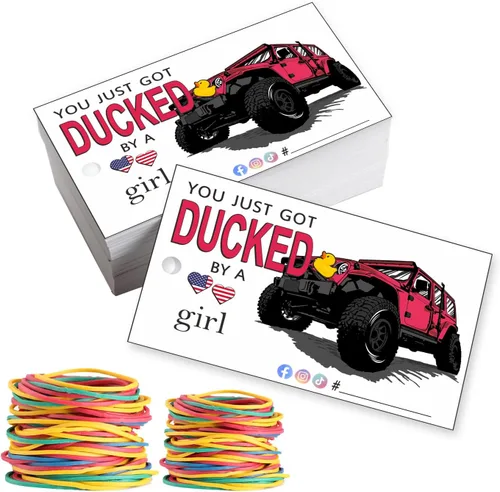 Miniatura 8 de You've Been Ducked You Just Got Ducked By a Car Girl Tarjeta de juego de pato de pato Etiqueta de tarjeta de pato Paquete de 50