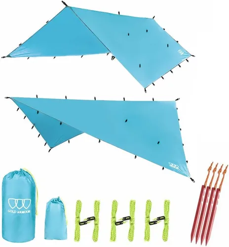 Miniatura 20 de Gold Armour - Toldo para lluvia para hamaca de lona, calidad premium, 14.7 pies, 12 pies, 10 pies, 8 pies, cubierta de toldo para lluvia, toldo
