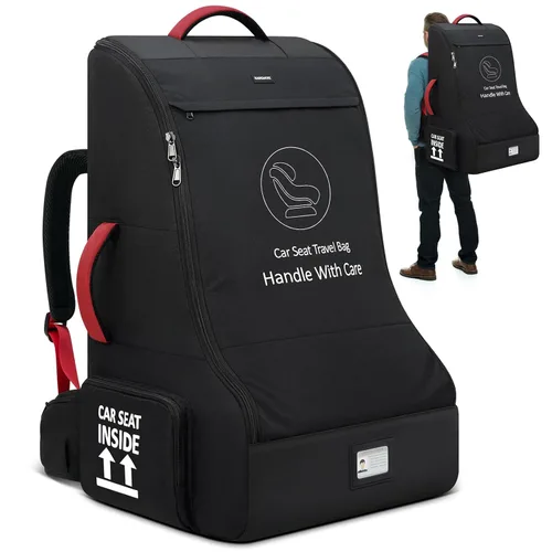 RAINSMORE Bolsa de viaje para asientos de seguridad infantiles acolchada para avión, mochila para asiento de coche resistente para viajes aéreos,