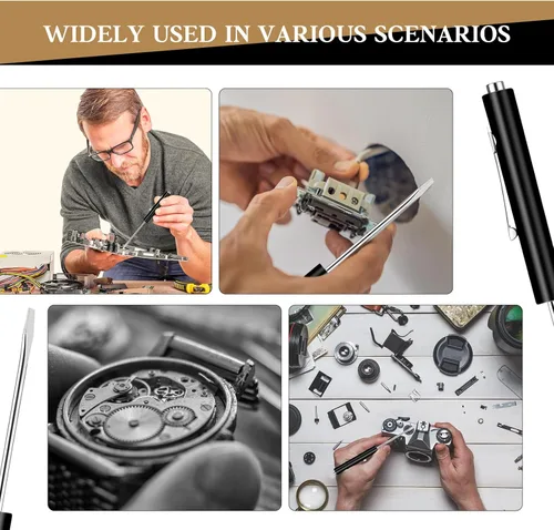Miniatura 6 de 12 piezas de destornilladores de bolsillo mini con tops y destornilladores de bolsillo con imán, destornillador de bolsillo magnético para Negro