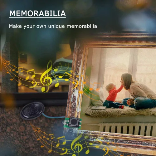 Miniatura 5 de Icstation, módulo de control de sonido con botón programable, bocina de 8m de memoria para tarjetas de saludo/regalo musicales