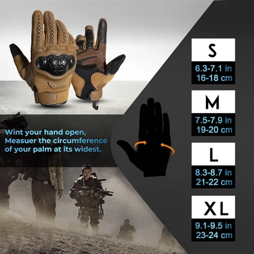 Miniatura 6 de Guantes tácticos de motocicleta para hombre, almohadillas antideslizantes para pantalla táctil, protectores de goma