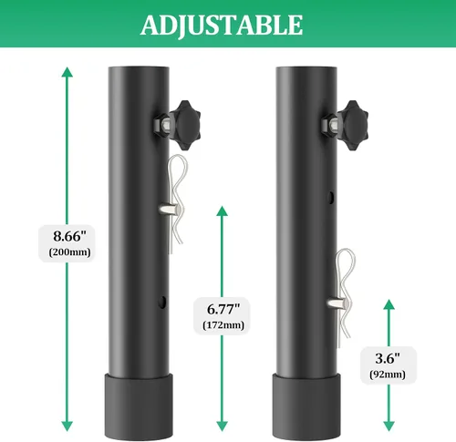 Miniatura 5 de Paquete de 8 elevadores de mesa plegables para mesas plegables, patas rectas/dobladas, extensiones de patas de mesa plegables duraderas, 2