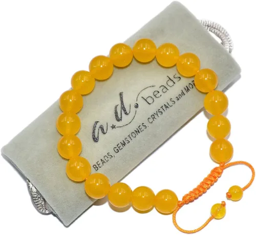 Miniatura 2 de AD Beads - Pulseras de gemas naturales de 0.39 pulgadas, cristales de sanación, macramé ajustable de 7 a 9 pulgadas