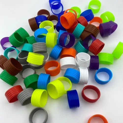 Miniatura 5 de 15 colores disponibles Buena elasticidad 8-45 piezas de raqueta de tenis/paletas de pickleball/squash anillo de silicona raqueta agarre bandas 15pcs