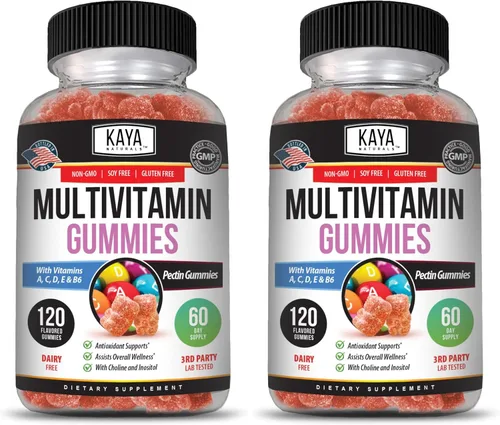 Miniatura 13 de Kaya Naturals Gomitas multivitamínicas para adultos, biotina, vitamina A, C y E, incluyendo zinc y vitamina B-12, ácido fólico, sabor a fresa