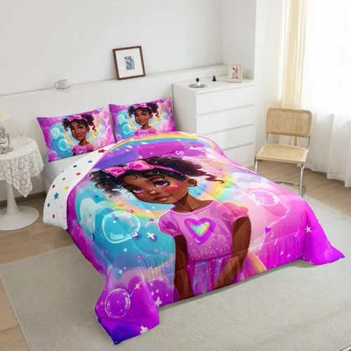 Miniatura 118 de Erosebridal Juego de ropa de cama de princesa de ballet, tamaño Queen, juego de edredón de 3 piezas para niñas bailarinas de ballet, lindo juego