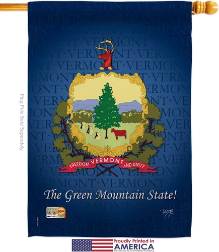 Miniatura 2 de Breeze Decor States Vermont House Banderas Pack Regionales de Estados Unidos y Territorios Americanos República País Particular Área Apoyo a
