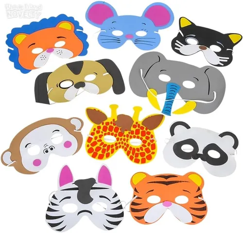 Miniatura 2 de Rhode Island Novelty - 1 docena de máscaras de animales de espuma de vestir de 7 a 13 pulgadas
