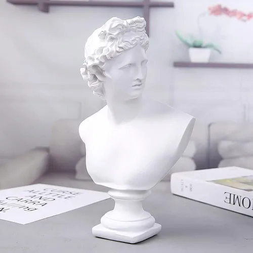 Miniatura 5 de Estatua clásica griega de busto de David Man de 11.8 pulgadas, escultura de resina grande de resina romana Apolo para decoración del hogar