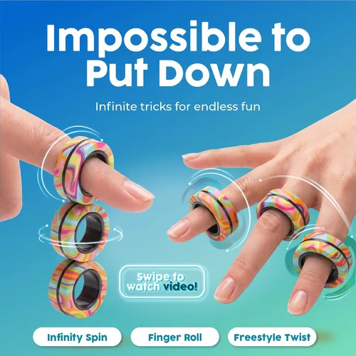 Miniatura 5 de BUNMO Juguete para la ansiedad, anillos magnéticos, para poner en cesta de Pascua, para adultos, para niños o niñas, genial regalo