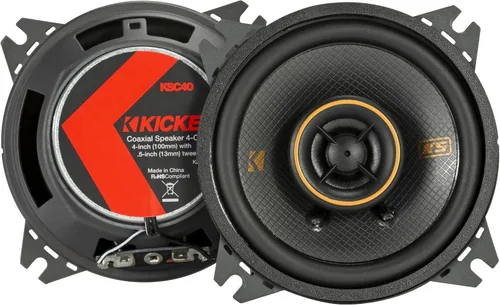 Par de altavoces coaxiales KICKER 51KSC404 KS-Series de 4 pulgadas con tweeters de 1.27 cm, 4 ohmios
