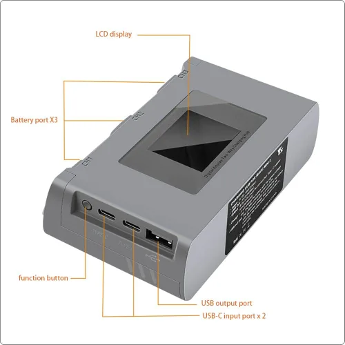 Miniatura 5 de Hub de carga de batería bidireccional para DJI Mavic Mini 2 Mavic Mini SE Drone cargador de batería, carga 3 baterías, pantalla digital LCD