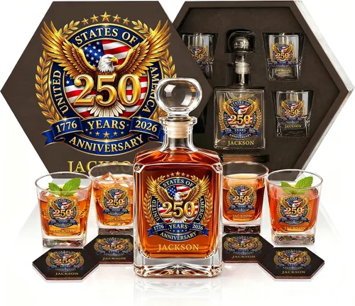 Miniatura 24 de Juego de decantadores de whisky personalizados para hombres, para el hogar, bar, decantadores de licor personalizados, caja de madera, vasos