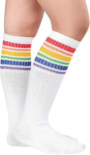 Miniatura 2 de Calcetines de fútbol para niños calcetines de tubo alto hasta la rodilla calcetines de uniforme de algodón lindos calcetines deportivos para niños