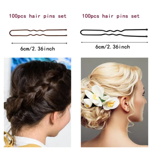 Miniatura 3 de WSICSE Horquillas para el cabello, 200 horquillas en forma de U para moños, horquillas para moños, 2.4 pulgadas, con caja de almacenamiento