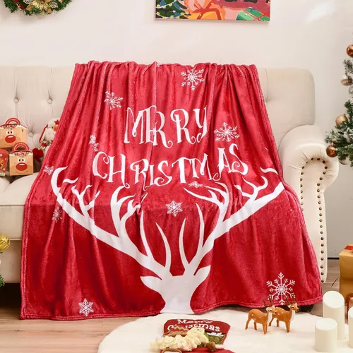 Miniatura 9 de Exclusivo Mezcla Manta de Navidad para sofá, manta suave y acogedora para invierno, manta decorativa con patrón de reno verde, 50 x 60 pulgadas