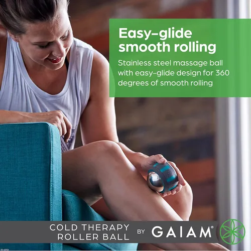 Miniatura 4 de Gaiam Restore Rodillo Masajeador (Terapia en Frío), Rodillo Muscular Ergonómico de 360° de Fácil Deslizamiento para Alivio de Todo el Cuerpo, Diseño