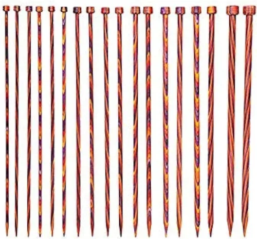 Knit Picks Juego de agujas de tejer de madera de un solo punto recto US 4-11 (Radiant 10")