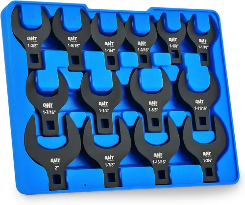 Orion Motor Tech Juego de 14 llaves jumbo para patas de cuervo, juego de llaves SAE para tuercas de 1-1/16 a 2 pulgadas para trinquetes y extensores