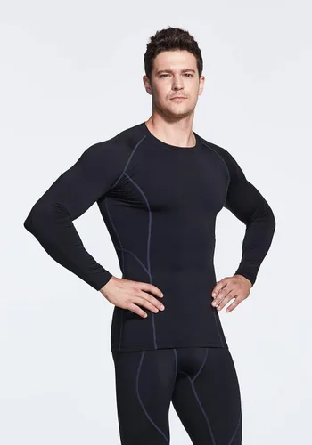 Miniatura 4 de TSLA Paquete de 1 o 2 camisetas térmicas de compresión de manga larga para hombre, camiseta de capa base atlética, camiseta de invierno para correr