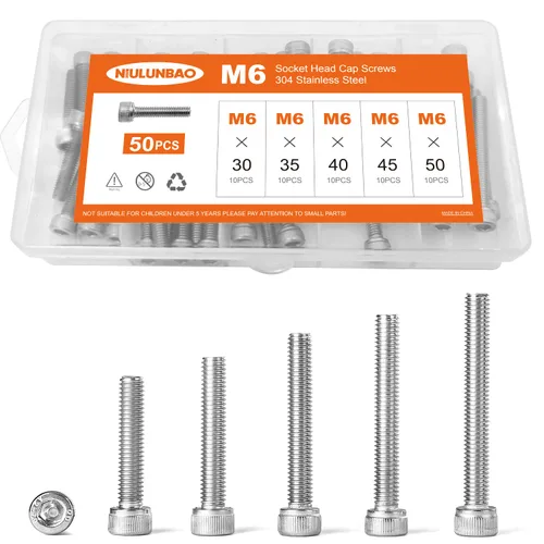 Miniatura 14 de Tornillos de cabeza hexagonal M3 x 0.157 in, 0.236 in, 0.315 in, 0.394 in, 0.472 in, acero inoxidable 304, máquina métrica totalmente roscada