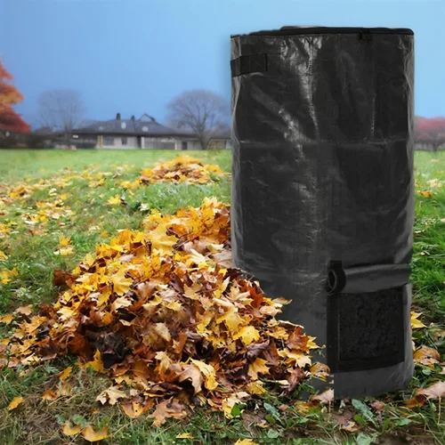 Miniatura 5 de Bolsas de compost de 34 galones, bolsas de compost de jardín reutilizables al aire libre, desechos orgánicos, bolsa de compostaje para jardín