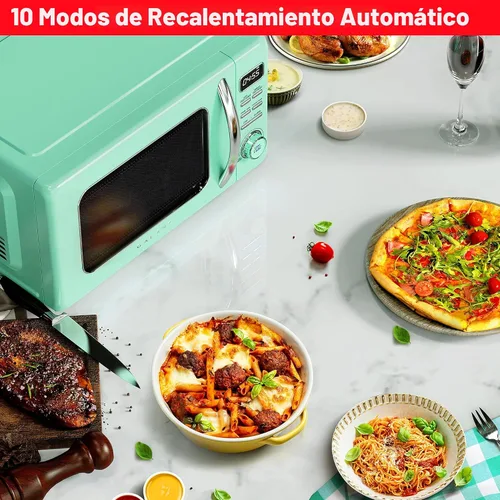 Miniatura 3 de Galanz GLCMKZ07GNR07 - Horno microondas retro , funciones de cocción y recalentamiento automáticos, descongelación e inicio rápido, fácil limpieza