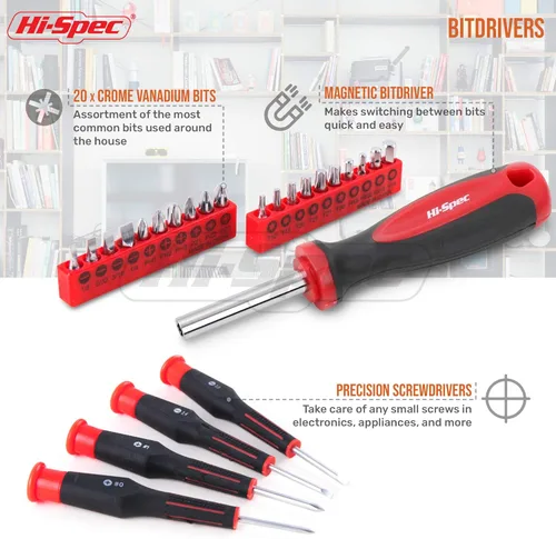 Miniatura 3 de Hi-Spec Juego completo de herramientas para el hogar de 49 piezas en una caja de herramientas portátil. Herramientas esenciales de reparación