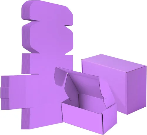 Miniatura 15 de Paquete de 25 Cajas de Envío Pequeñas Moradas de Cartón Corrugado 9x6x3 pulgadas, Caja Corrugada para Embalaje de Pequeños Negocios, Empaque