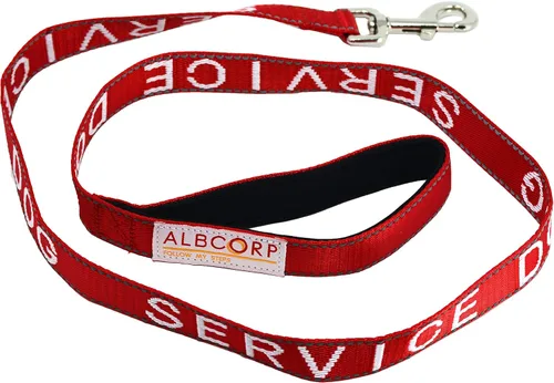 Miniatura 9 de Albcorp Correa para perro de servicio, bordada, con mango acolchado de neopreno e hilos reflectantes, 4 pies, para arneses, chalecos o collares