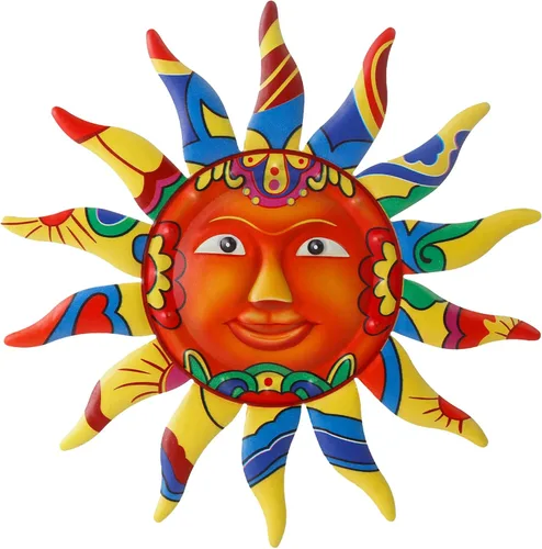 VEWOGARDEN Arte Decorativo de Pared de Sol de Metal de 13 pulgadas para Colgar en Interiores y Exteriores, Hogar, Jardín, Regalos de Navidad,