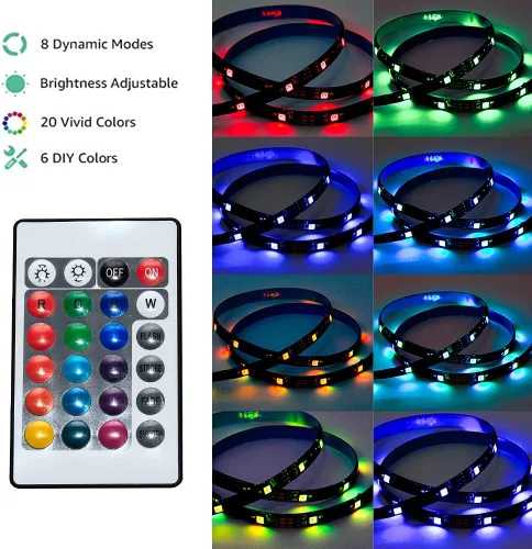 Miniatura 7 de KUMQUAT Tira de luces LED RGB retroiluminación para TV, 5 V, USB, multicolor, tiras de luz LED de 6.56 pies/6.6 ft, kit de tira que cambia