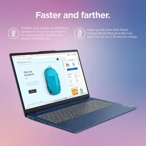 Miniatura 5 de Lenovo IdeaPad Slim 3 - Portátil diario - Ligero - Windows 11-15.6 pulgadas FHD - 8 GB de memoria - 256 GB de almacenamiento - AMD Ryzen 5 7520U