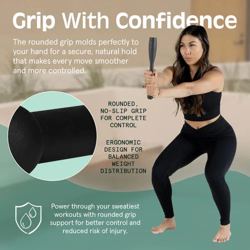 Miniatura 4 de Retrospec Grip Steel Club Entrenamiento de fuerza, rehabilitación, estiramiento, acondicionamiento y entrenamiento de rotación, opciones de 5, 10