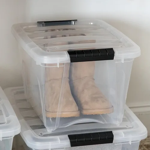 Miniatura 8 de IRIS USA 19 QT - Caja de almacenamiento de plástico con tapa y cierres - Paquete de 6 - Sin BPA, solución organizadora transparente, contenedores