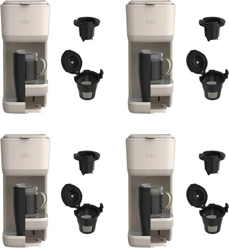 Miniatura 10 de BELLA Cafetera de una sola porción, cápsulas K y café molido compatible con bandeja de goteo extraíble y ajustable, apagado automático y accesorios