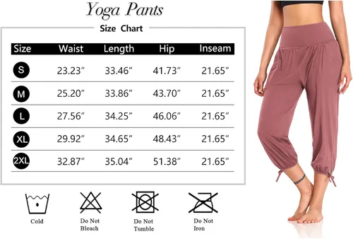 Miniatura 6 de DIBAOLONG - Pantalones de yoga para mujer, pantalones capri sueltos para entrenamiento, pantalones deportivos cómodos con bolsillos