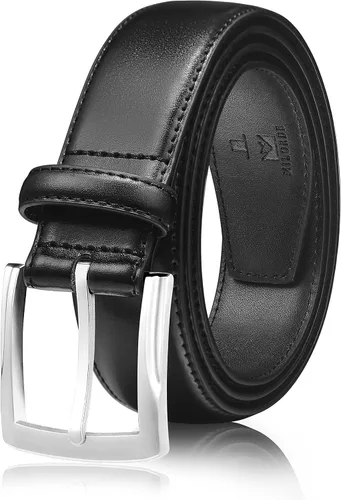 Miniatura 27 de MILORDE Cinturón de vestir de cuero genuino para hombre, hecho a mano, 100% cuero de vaca, diseños clásicos y modernos para trabajo, negocios y uso