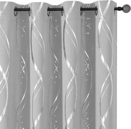 Miniatura 55 de BUHUA - Paneles de cortinas opacas para sala de estar, cortinas grises con aislamiento térmico, cortinas de ventana para dormitorio - 72 pulgadas