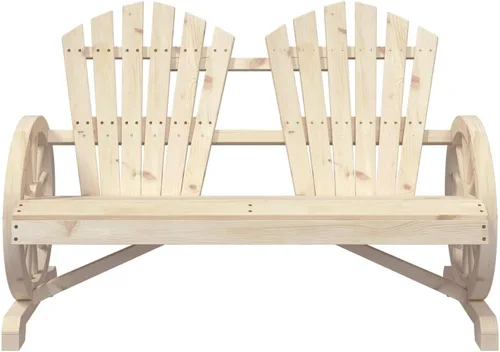 Miniatura 4 de Garden Adirondack Chair, 2-Seater Solid Fir Wood, Natural Brown Finish, Ergonomic Outdoor Patio Seating, Balcony Furniture