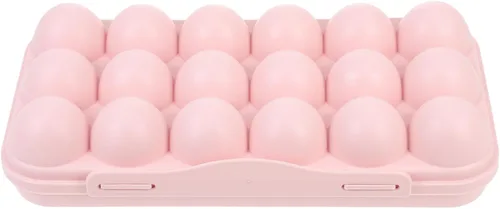 Miniatura 11 de UPKOCH Soporte para huevos para refrigerador, 18 unidades, apilable, de plástico, con tapa hermética para almacenamiento organizado en cocina