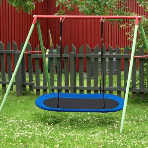 Miniatura 6 de GLACER Columpio de platillo gigante de 60 pulgadas, capacidad de peso de 700 libras, altura ajustable, columpio volador grande para jugar