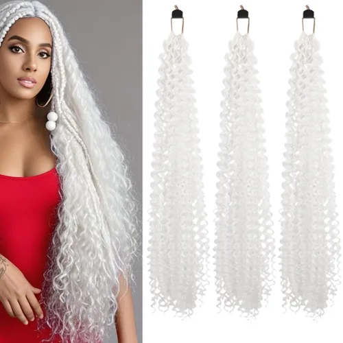 Miniatura 31 de Pelo de ganchillo Ocean Wave de 30 pulgadas, 3 paquetes de cabello trenzado de onda profunda, cabello rizado profundo con ganchillo para mujeres